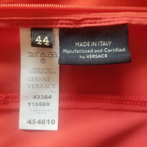 ⭐️ Authentic Gianni Versace Red/Orange Sleeveless Silk Blend Top M/8 - Picture 10 of 12